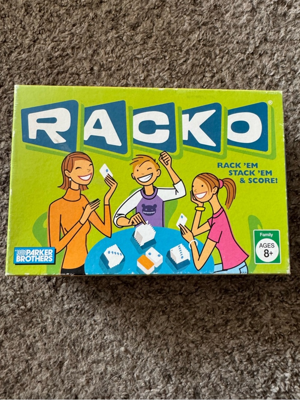 Racko Family Card Game by Parker Brothers - Green Used 8yrs and up